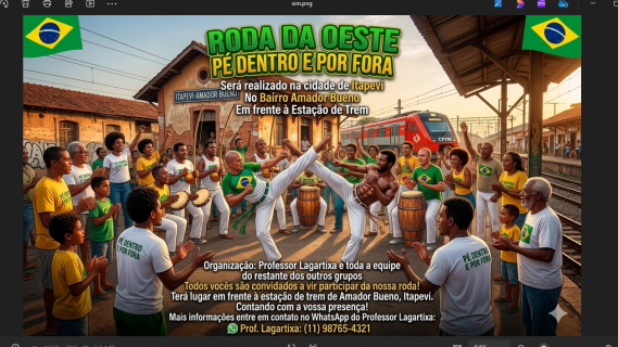 dia 27-06-2026 Roda da Oeste pé dentro e por fora